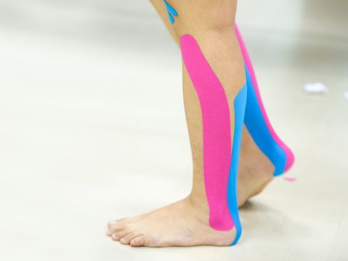 taping on leg and feet