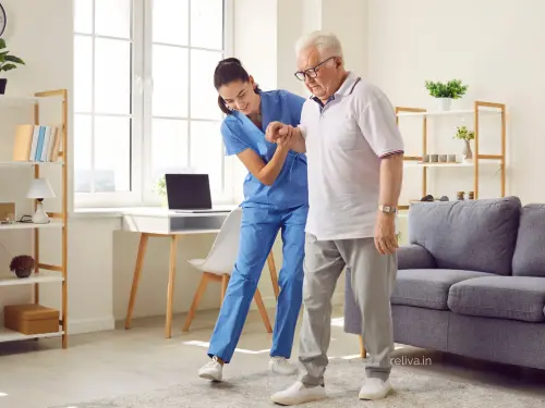 Physiotherapy at home for elderly knee