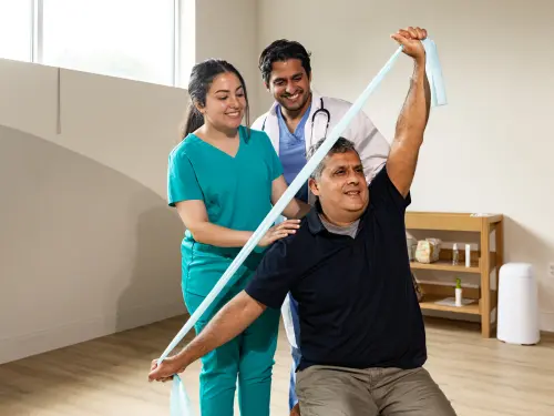 Shoulder Exercises with physiotherapist
