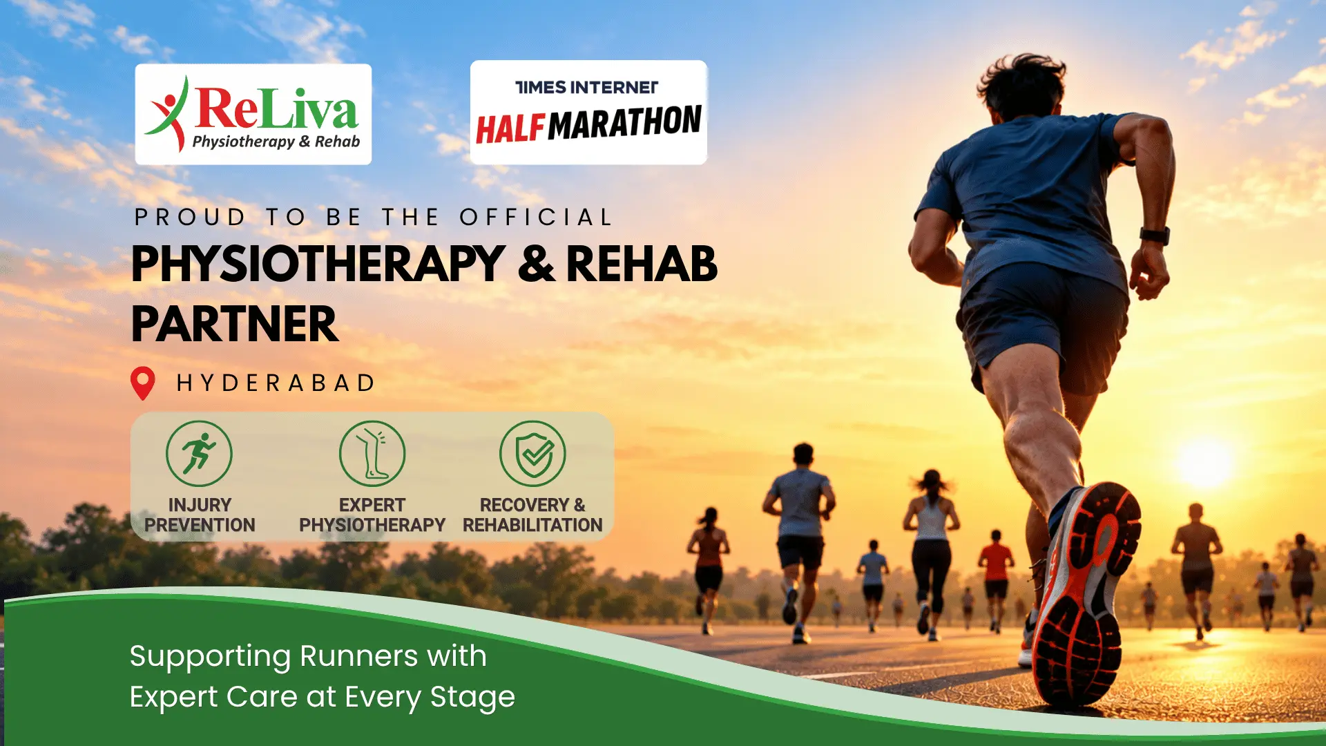 ReLiva Physiotherapy & Rehab, Official Physiotherapy & Rehab Partner of the Times Internet Half Marathon in Hyderabad